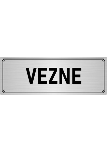 Metal Yönlendirme Levhası, Departman Kapı İsimliği Vezne 7X20 cm Gümüş Renk