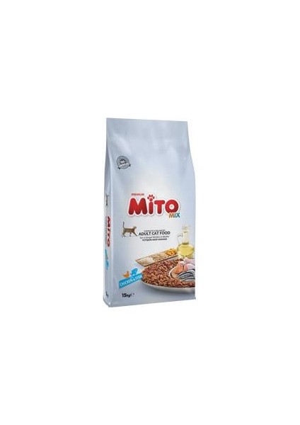 Mix Adult Cat Tavuklu ve Balıklı Renkli Taneli Yetişkin Kedi Maması 15 kg