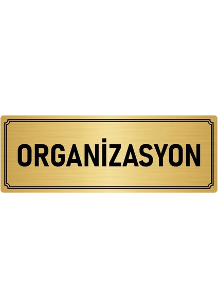 Metal Yönlendirme Levhası, Departman Kapı İsimliği Organizasyon 5X20 cm Altın Renk