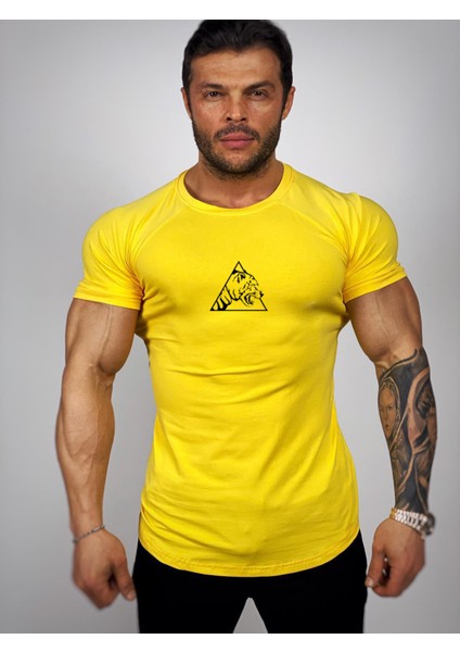 Triangle Tiger Baskılı Fitness T-Shirt