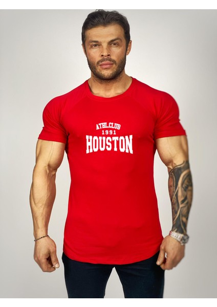 Houston Baskılı Fitness T-Shirt