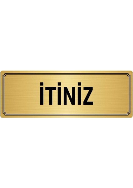 Metal Yönlendirme Levhası, Departman Kapı İsimliği Itiniz 10X20 cm Altın Renk