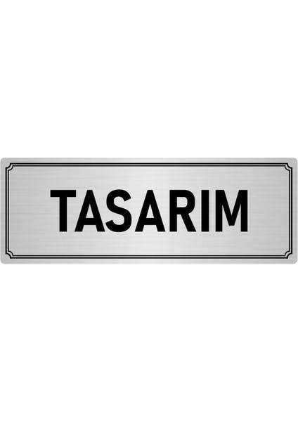 Metal Yönlendirme Levhası, Departman Kapı İsimliği Tasarım 10X20 cm Gümüş Renk