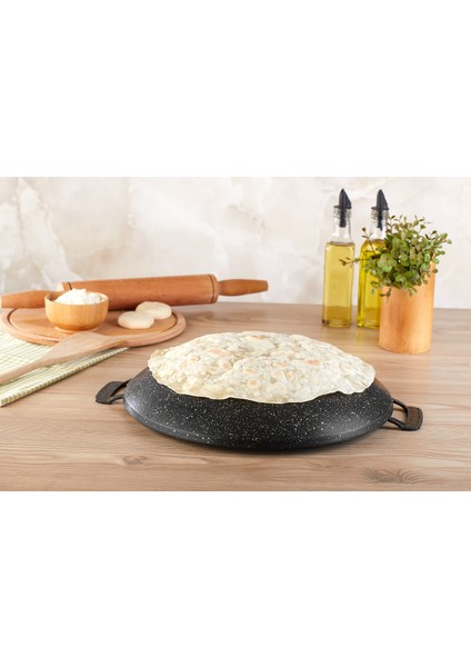Döküm Granit Sac Kavurma ve Gözleme Tavası 34 cm modelleri