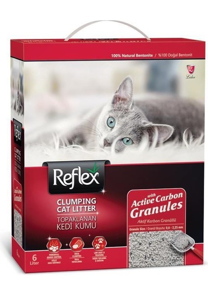 Granül Aktif Karbonlu Süper Hızlı Topaklanan Kedi Kumu 6lt