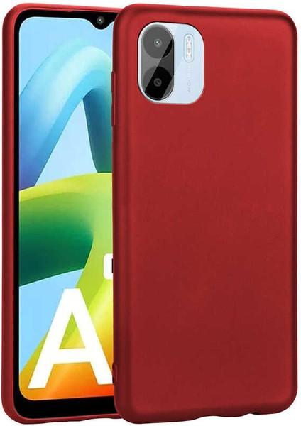 Xiaomi Redmi A1 Kılıf Premier Mat Silikon Renkli Lüx Korumalı Kırmızı