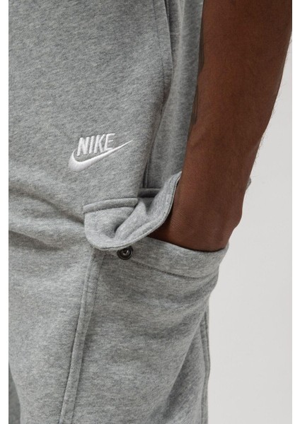Sportswear Clup Fleece Pamuklu Gri Erkek Kargo Eşofman Altı modelleri
