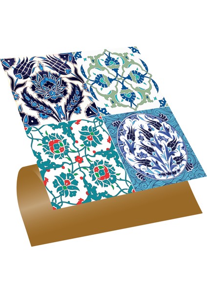Kendinden Yapışkanlı Banyo Mutfak Kaplama Çini 010 Karma Desenli Pvc Karo 30X30 cm 56 Adet 5m2