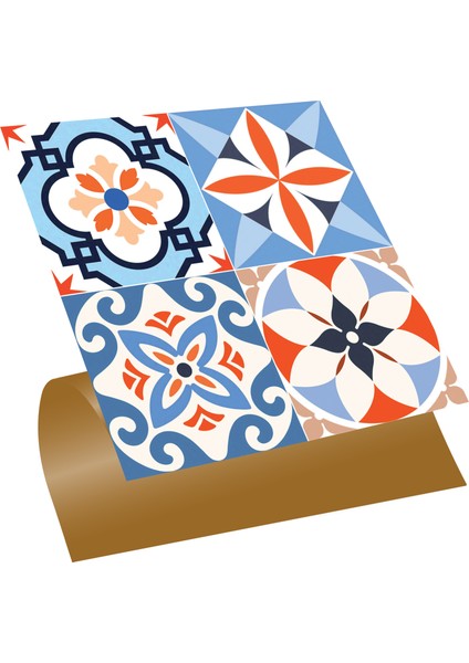 Kendinden Yapışkanlı Tezgah Arası Kaplama Meksika 010 Karma Desenli Pvc Karo 30X30 cm 56 Adet 5m2