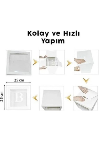 Bi Dolu Mutluluk Şeffaf Kutu Baby Yazılı Harf Beyaz