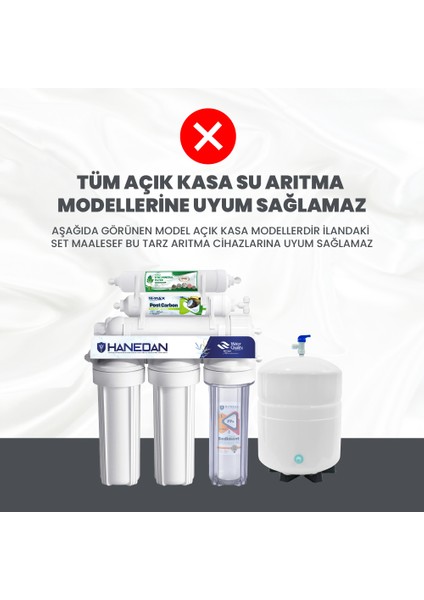 H-Max Quick Type 6'lı Filtre Seti Membranlı Kapalı Kasa Su Arıtma Cihazları Uyumlu - 0072