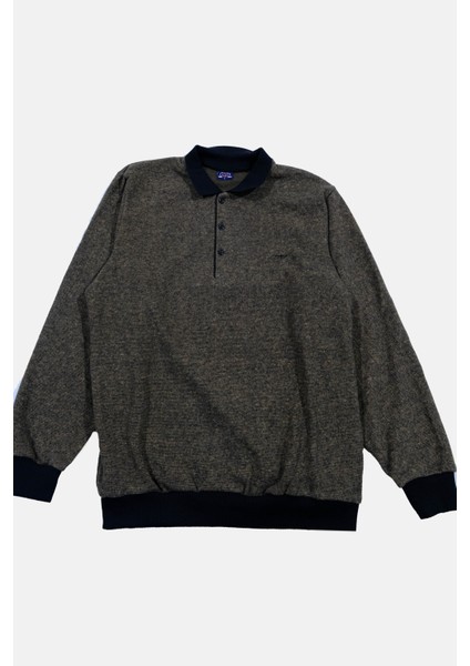 Polo Yaka Erkek Sweat Siyah-Hardal