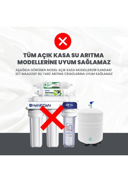 H-Max Quick Type 3'lü Filtre Seti Kapalı Kasa Su Arıtma Cihazları Uyumlu - 0066