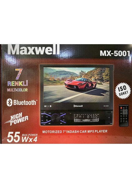 MX-5001 7''ındash Car Mp5 Player 4X55W Oto Teyp