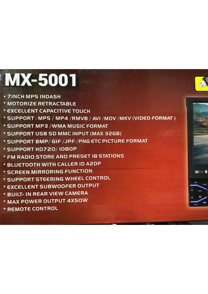 MX-5001 7''ındash Car Mp5 Player 4X55W Oto Teyp