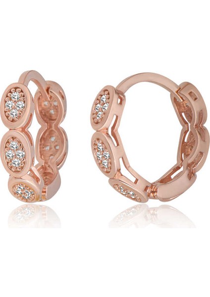 Gümüş Zirkon Taşlı Halka Kadın Küpe