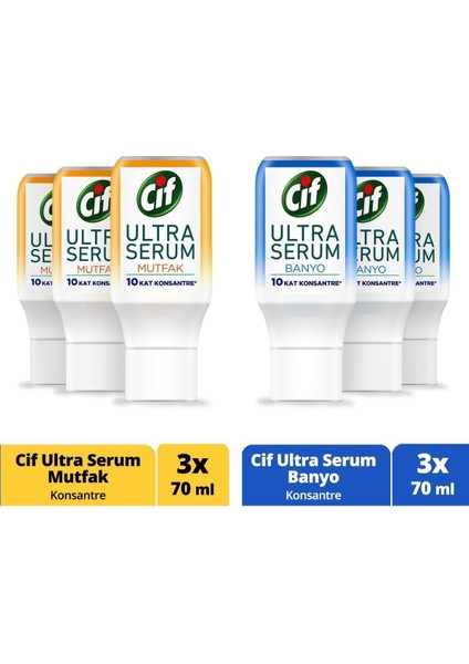 Ultra Serum Kapsül Mutfak ve Banyo Temizleyici 10 Kat Konsantre 70 ml 3 Adet