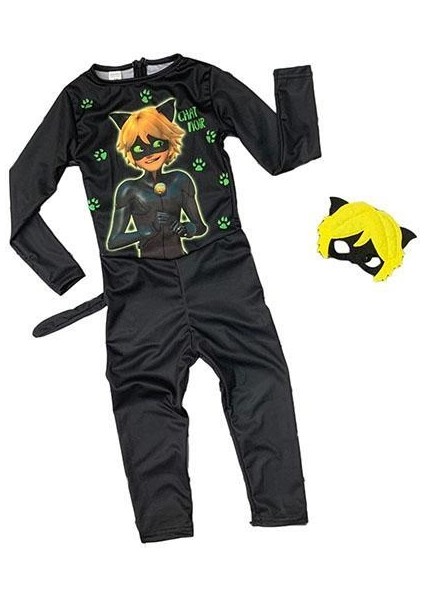 Maskeli Kara Kedi Çocuk Kostümü - Chat Noir Kostümü