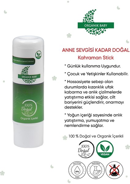 Vegan Cilt Bakım Balmı Anlık Yatıştırıcı Doğal Stick