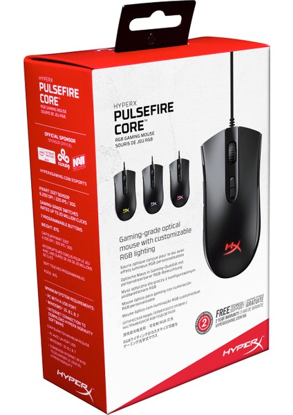 Pulsefire Core Black Kablolu Oyuncu Mouse Siyah 4P4F8AA