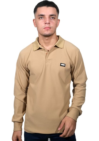 Booss Milano Erkek Polo Yaka Jakar Krem Kazak