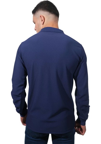 Erkek Polo Yaka Jakar Indigo Kazak fiyatları