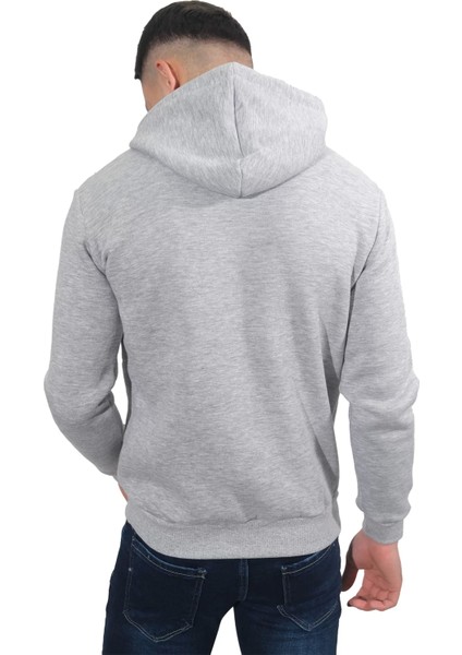 Erkek Basic Gri Kapüşonlu SWEATSHIRT-236 modelleri