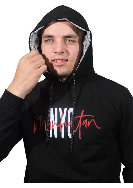 Daniel Milano Erkek Nyc Siyah Kapüşonlu SWEATSHIRT-229