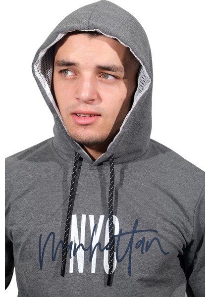 Erkek Nyc Gri Kapüşonlu SWEATSHIRT-222 fiyatları