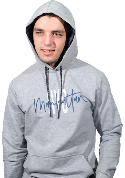 Erkek Nyc Açık Gri Kapüşonlu SWEATSHIRT-223 fiyatları