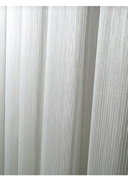 Taç Sık Çizgili Ekstraforlu Pilesiz Tül Perde Tek Kanat - Ekru 100 x 270 cm indirimleri