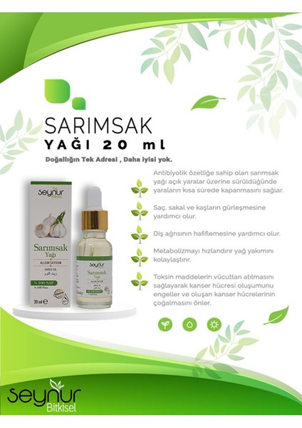 Sarımsak Yağı 20 ml fiyatları