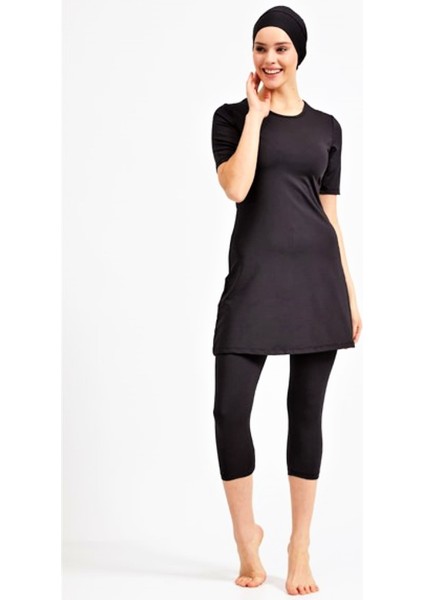 Yarım Kollu,Kapri Taytlı Havuz Mayo Normal-Büyük Beden fiyatları