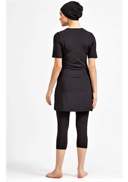 Yarım Kollu,Kapri Taytlı Havuz Mayo Normal-Büyük Beden modelleri