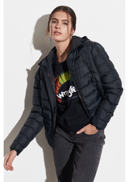 Regular Fit Normal Kesim Mavi Şişme Mont modelleri