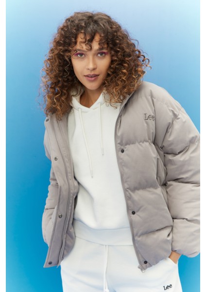 Regular Fit Normal Kesim Taş Rengi Şişme Mont