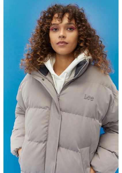 Regular Fit Normal Kesim Taş Rengi Şişme Mont