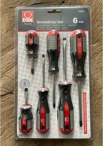 Crv Çelik Yıldız Uçlu Tornavida Düz Uçlu Tornavida Seti 6pcs