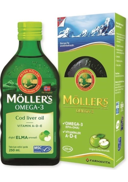 Möllers Omega 3 Takviye Edici Gıda Elmalı 250 Ml