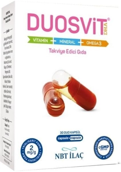 Nbt Ilaç Duosvit Dha 30 Kapsül (Vitamin-Mineral-Omega3)