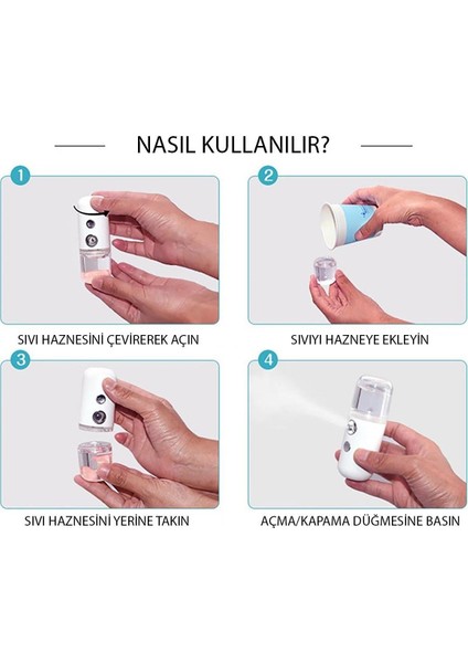 Şarjlı Mini Cilt Nemlendirici Serin Buhar Makinesi modelleri