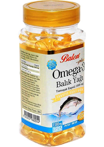 Omega 3 Balık Yağı 1380 Mg 100 Yumuşak Kapsül