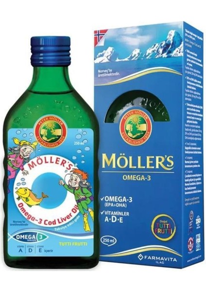 Möllers Omega 3 Balık Yağı 250 Ml Tutti Frutti Aromalı