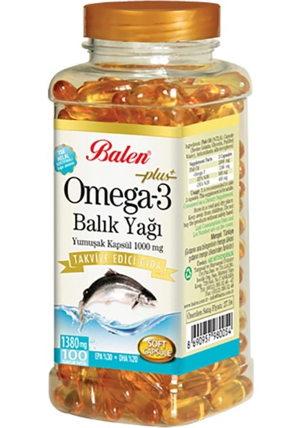 Omega 3 Balık Yağı Yumuşak Kapsül 1380 Mg*100