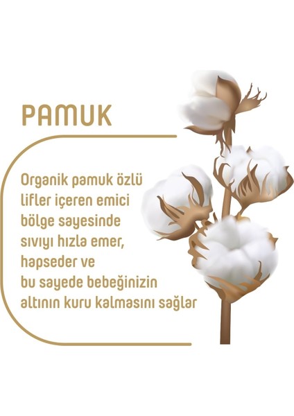 Pure Baby Wipes Pamuklu Organic Islak Mendil 90' 'lı 6 Paket 540 Yaprak Pure-Mndl-90