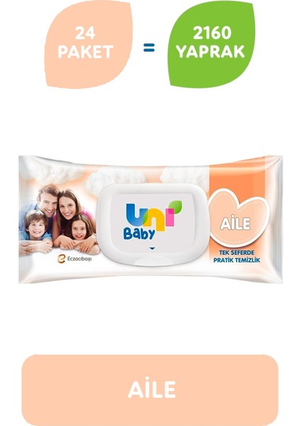 Aile Islak Mendil 24'lü 2160 Yaprak