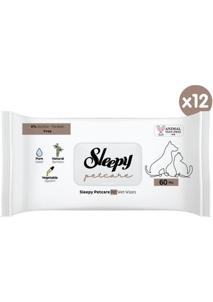 Petcare Evcil Hayvan Islak Havlusu 12X60 Yaprak