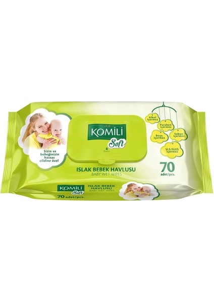 Soft Islak Havlu Mendil 70 Yaprak (24 'lü Set) 1680 Yaprak Plastik Kapaklı