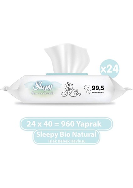 Bio Natural Islak Bebek Havlusu 24X40 (960 Yaprak)