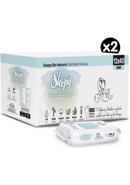 Bio Natural Islak Bebek Havlusu 24X40 (960 Yaprak)